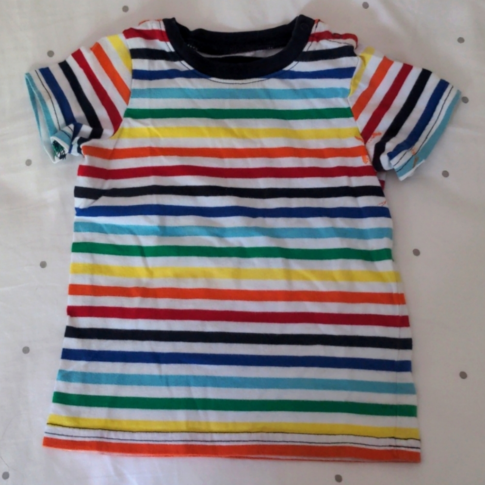 Primary rainbow striped toddler shirt